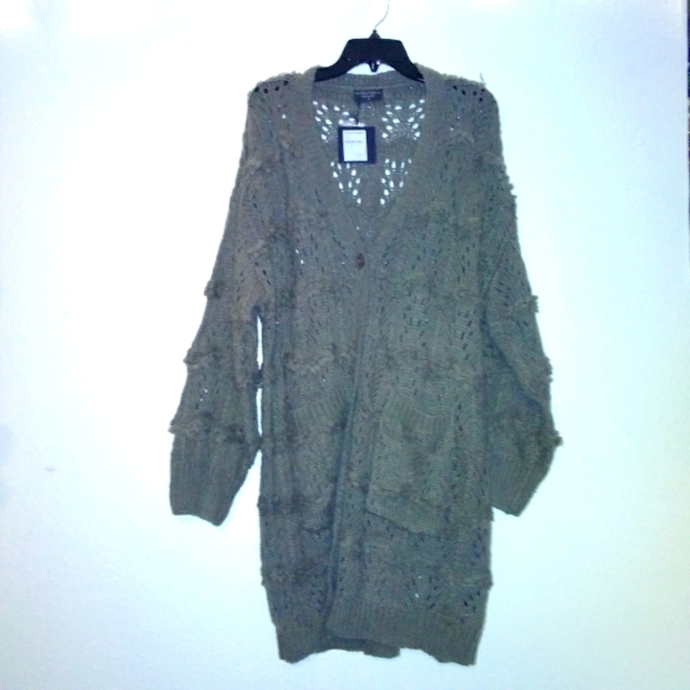Dress Forum Long Olive Knitted Cardigan